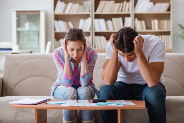 Couple stressing over their finances